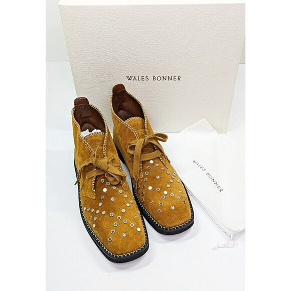 Wales Bonner Men\'s Studded Calf Suede Desert Studs Boots Size 43 (MSRP $1,050) main image 10